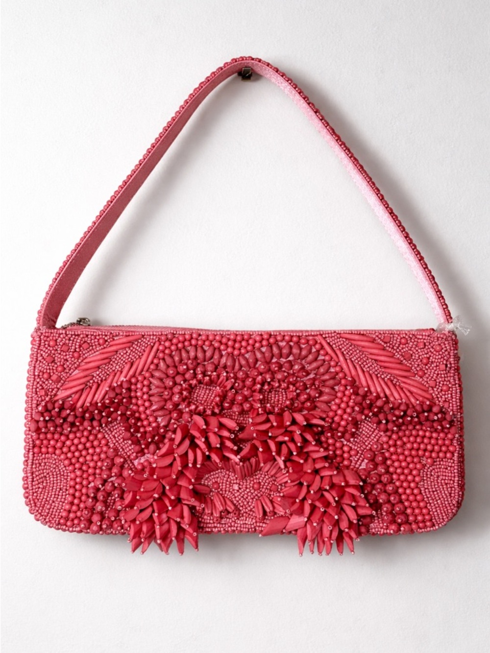 Fully Beaded Pink Shoulder Bag